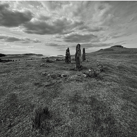 Glengorm standing stones b/w