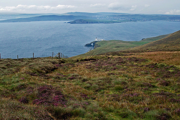 Bressay lighthouse, Lerwick in the background